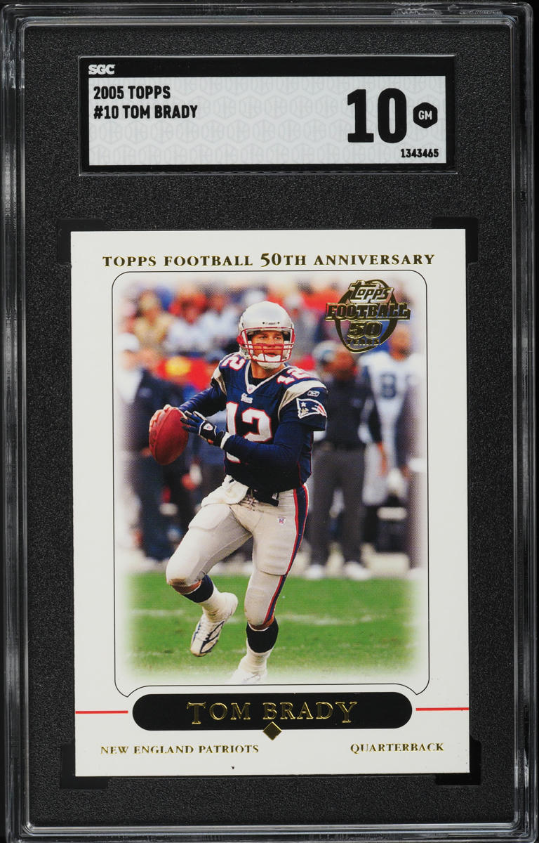 2005 Topps Football Tom Brady #10 SGC 10 GEM MINT