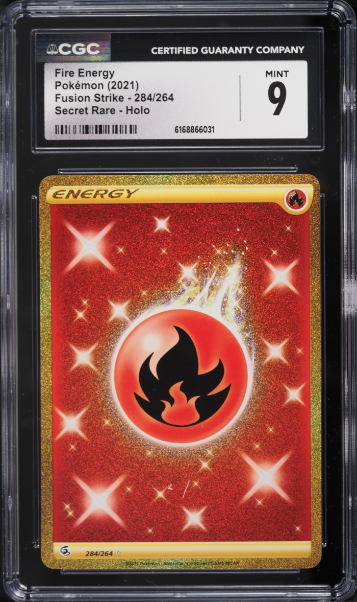 2021 Pokemon Sword & Shield Fusion Strike Full Art Fire Energy #284 CGC 9 MINT