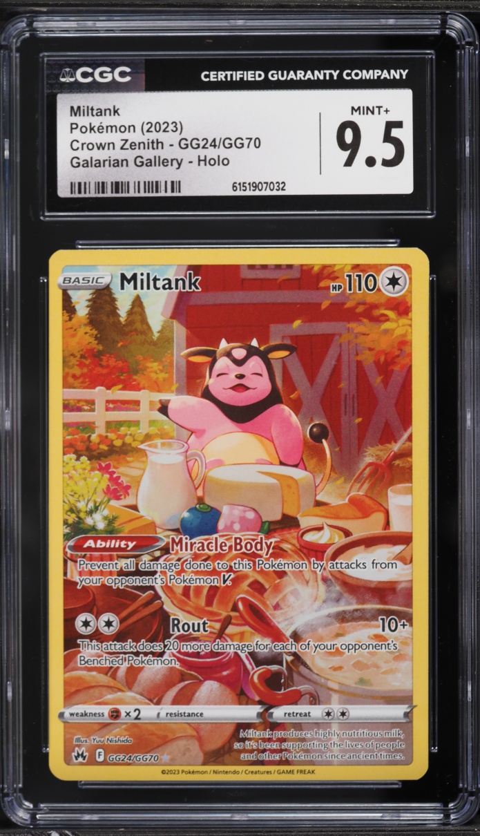 2023 Pokemon Sword & Shield Crown Zenith Full Art Miltank #GG24 CGC 9.5 MINT+