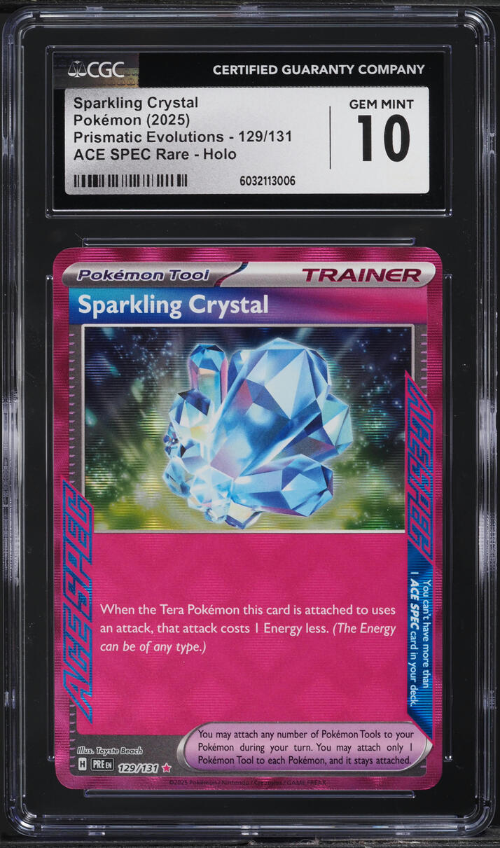 2025 Pokemon SV Prismatic Evolutions Ace Spec Sparkling Crystal #129 CGC 10 GEM