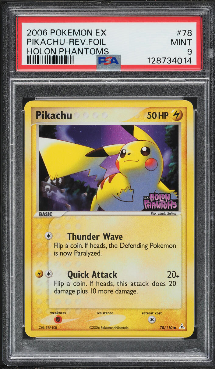 2006 Pokemon EX Holon Phantoms Reverse Holo Pikachu #78 PSA 9 MINT