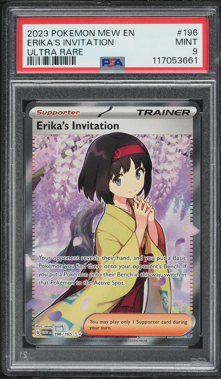2023 Pokemon Scarlet & Violet 151 Full Art Erika's Invitation #196 PSA 9 MINT