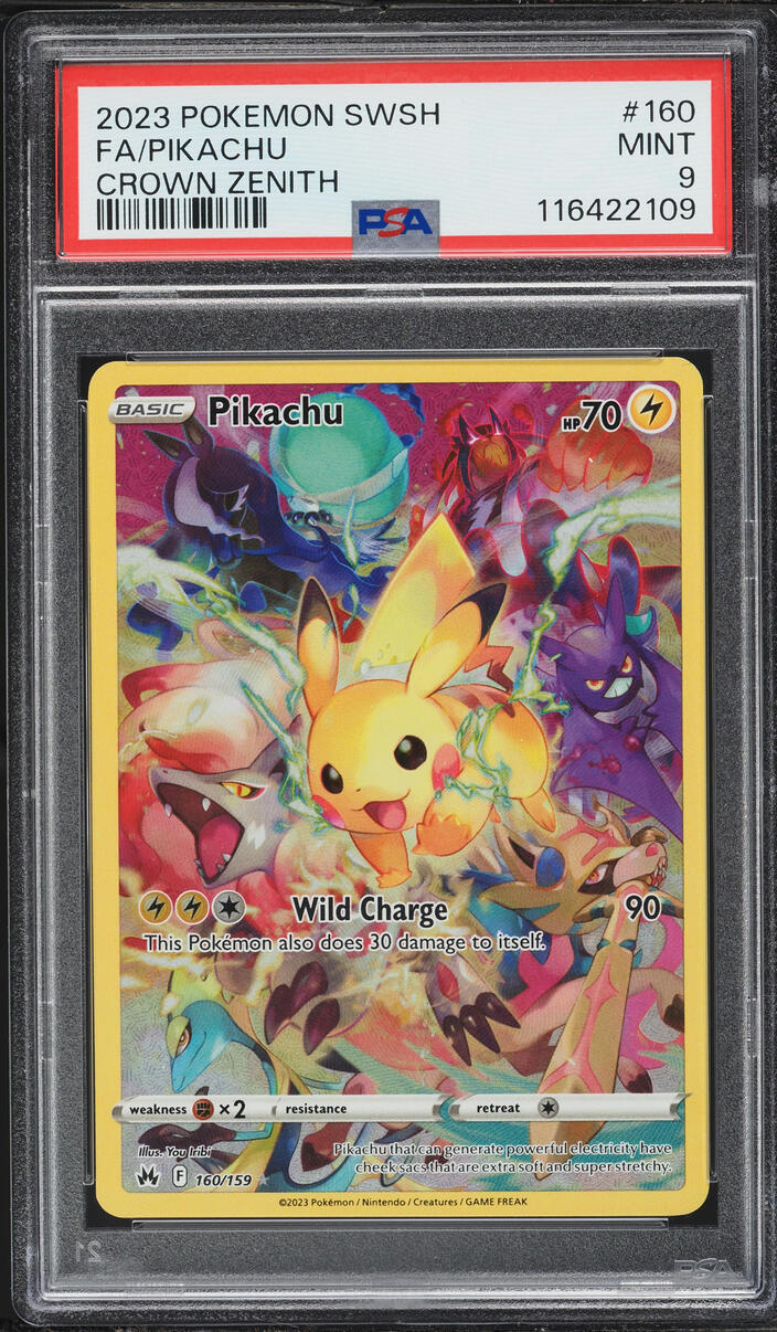 2023 Pokemon Sword & Shield Crown Zenith SEC Pikachu #160 PSA 9 MINT