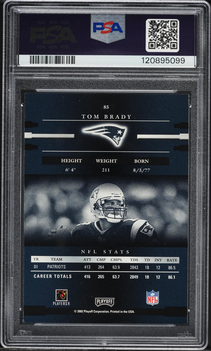 2002 Playoff Prestige Tom Brady #85 PSA 8 NM-MT