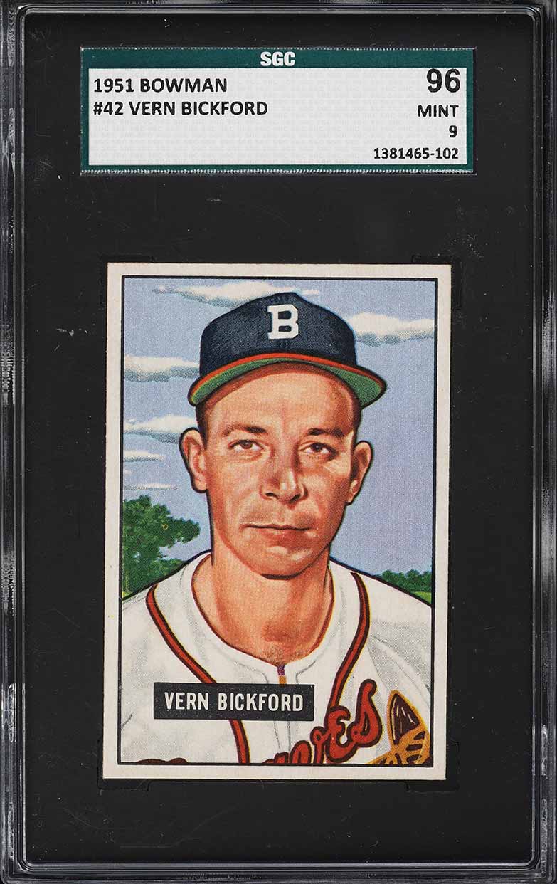 1951 Bowman Vern Bickford #42 SGC 9 MINT