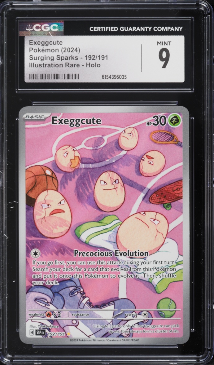 2024 Pokemon Scarlet & Violet Surging Sparks IR Exeggcute #192 CGC 9 MINT