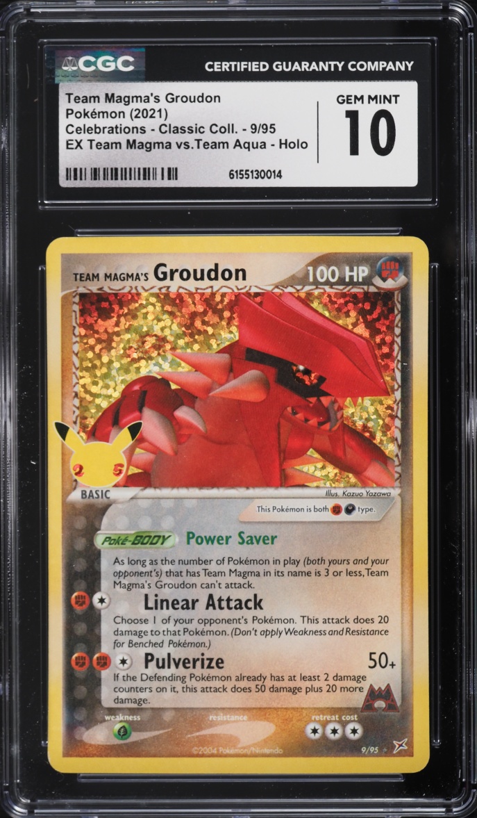 2021 Pokemon Sword & Shield Celebrations Holo Team Magma's Groudon #9 CGC 10 GEM MINT