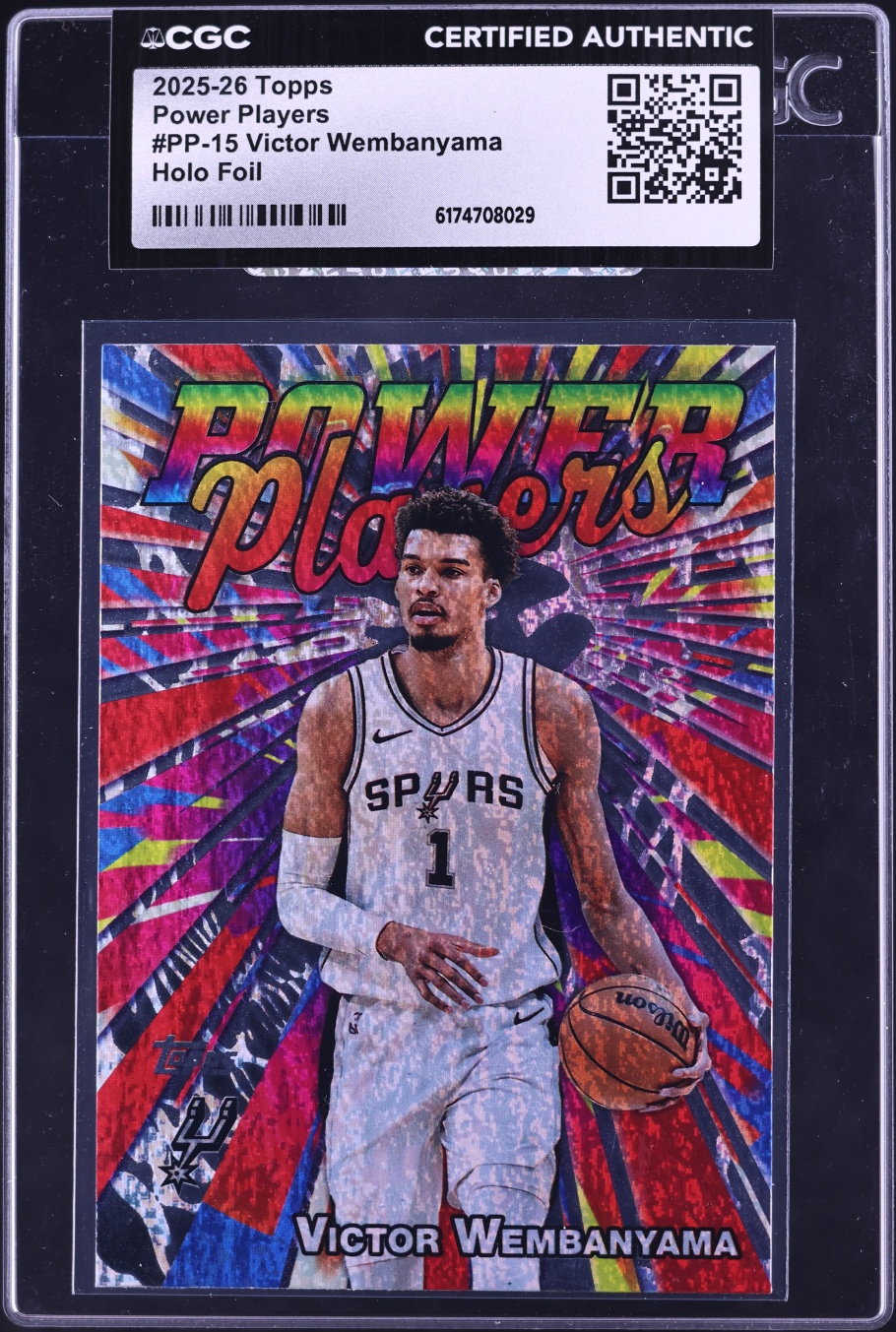 2025 Topps Power Players Holo Foil Victor Wembanyama #PP-15 CGC AUTH