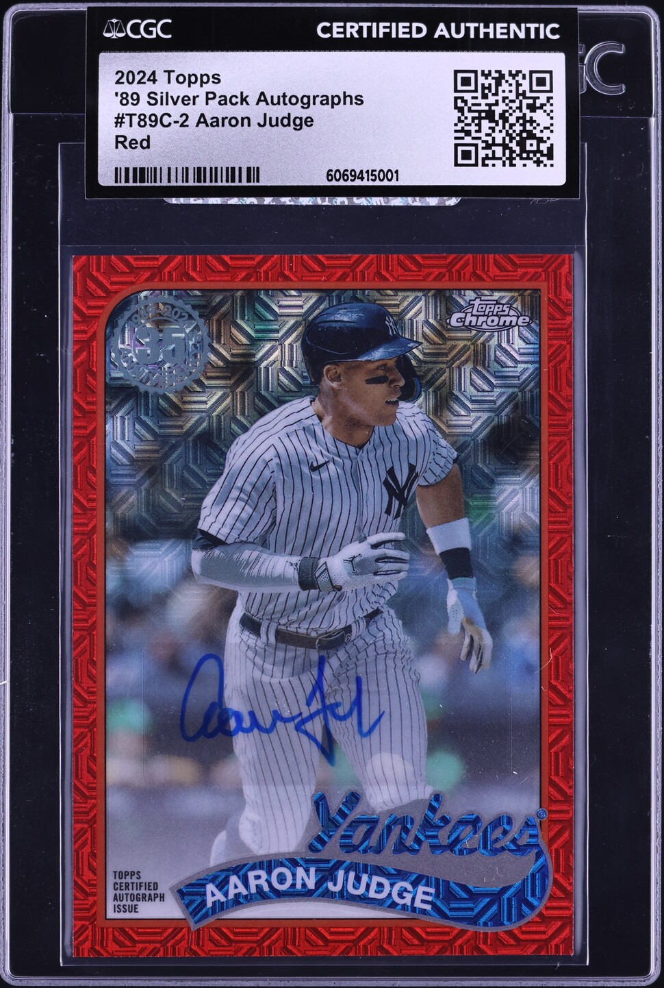 2024 Topps Chrome '89 Silver Pack Red Aaron Judge AUTO 5/5 #T89C-2 CGC AUTH