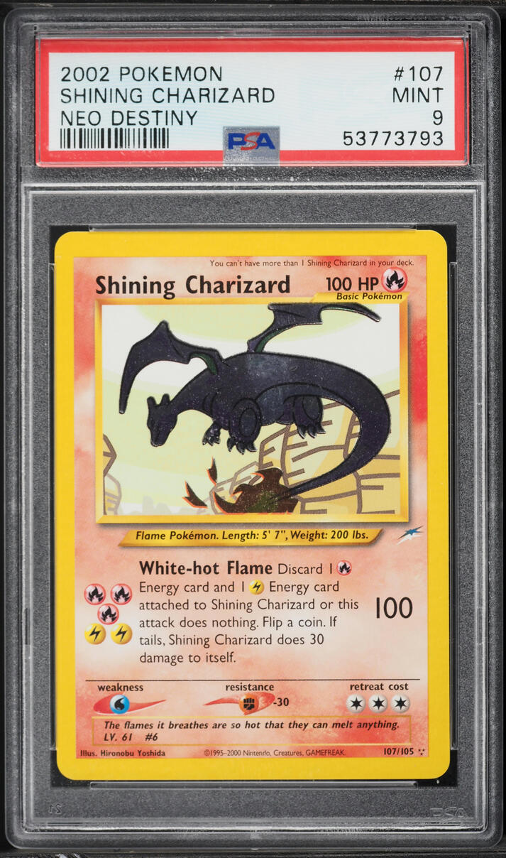 2002 Pokemon Neo Destiny Shining Charizard #107 PSA 9 MINT