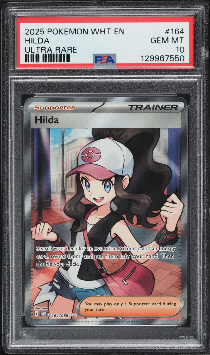 2025 Pokemon Scarlet & Violet White Flare Full Art Hilda #164 PSA 10 GEM MINT