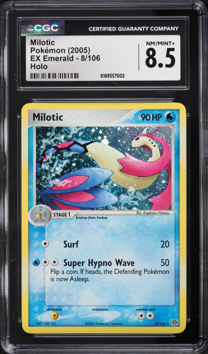 2005 Pokemon EX Emerald Holo Milotic #8 CGC 8.5 NM-MT+