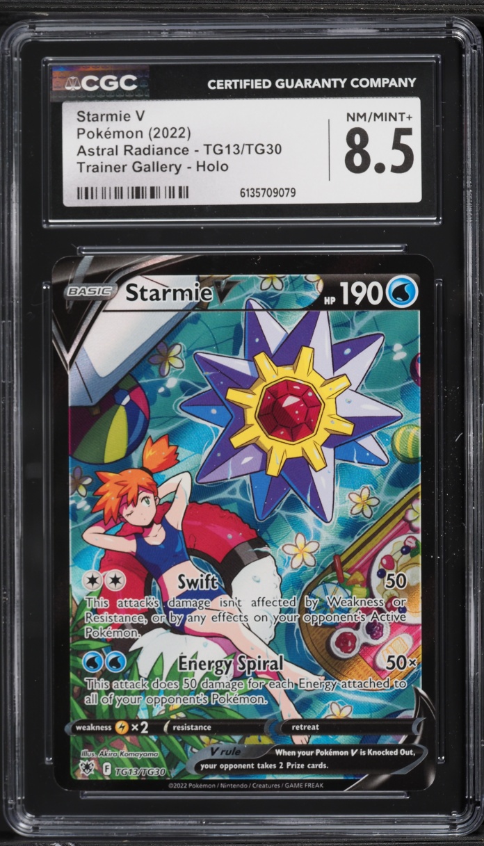 2022 Pokemon Sword & Shield Astral Radiance CHR Starmie V #TG13 CGC 8.5 NM-MT+