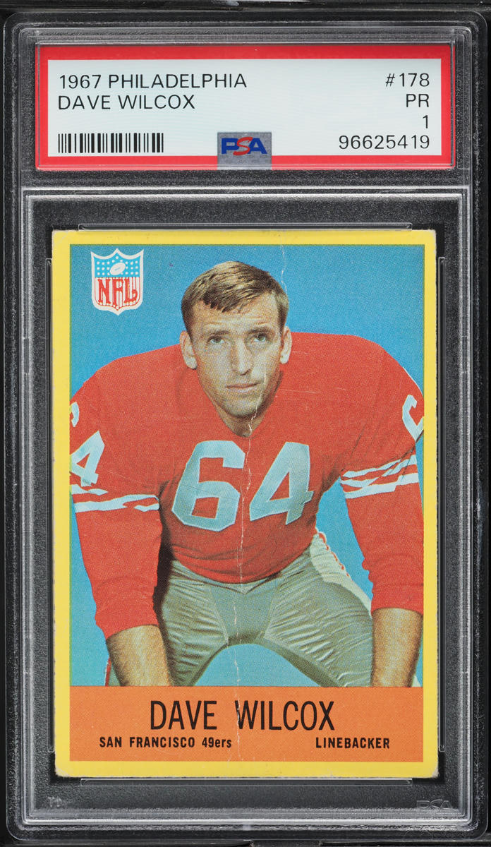 1967 Philadelphia Dave Wilcox ROOKIE #178 PSA 1 PR