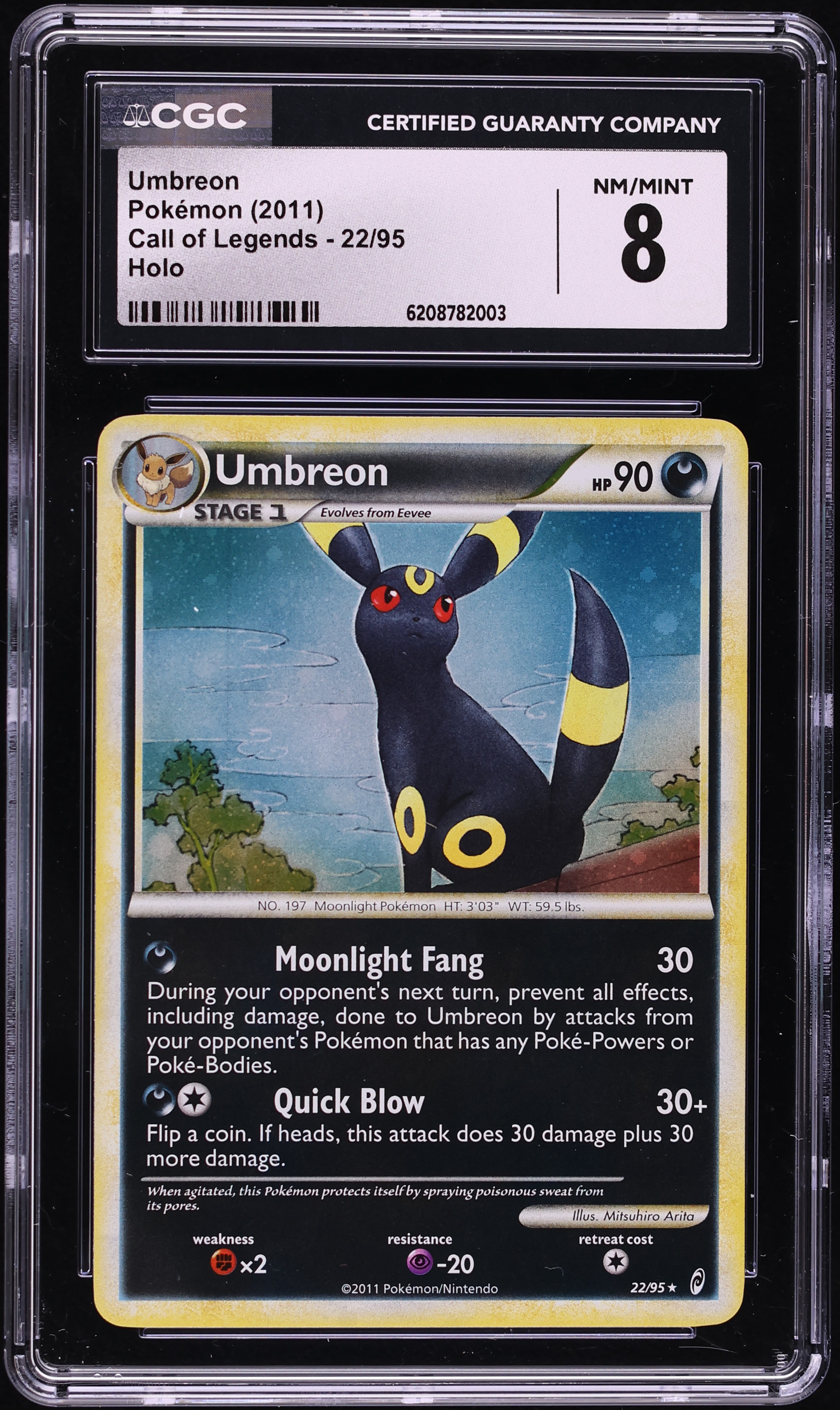 2011 Pokemon Call Of Legends Holo Umbreon #22 CGC 8 NM-MT
