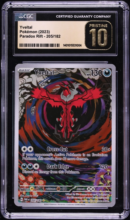 2023 #205 Scarlet & Violet Paradox Rift Ir Yveltal CGC 10 Pristine Pokemon