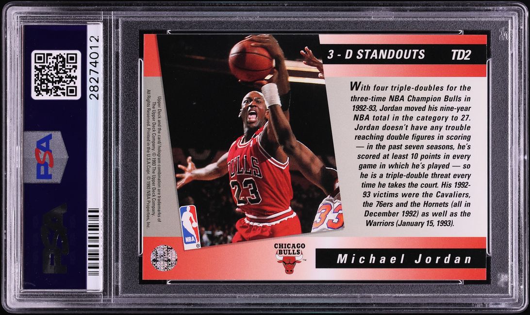 1993 Upper Deck Triple Double Michael Jordan #TD2 PSA 10 GEM MINT