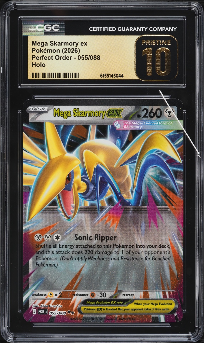 2026 Pokemon Mega Evolution Perfect Order Holo Mega Skarmory EX #055 CGC 10 PRISTINE