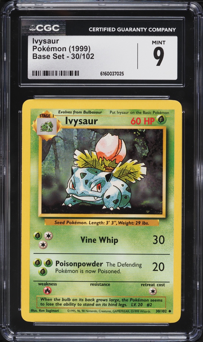1999 Pokemon Base Set Ivysaur #30 CGC 9 MINT