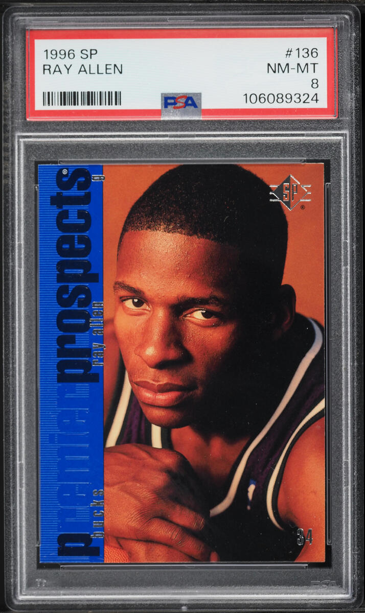 1996 SP Basketball Ray Allen ROOKIE #136 PSA 8 NM-MT