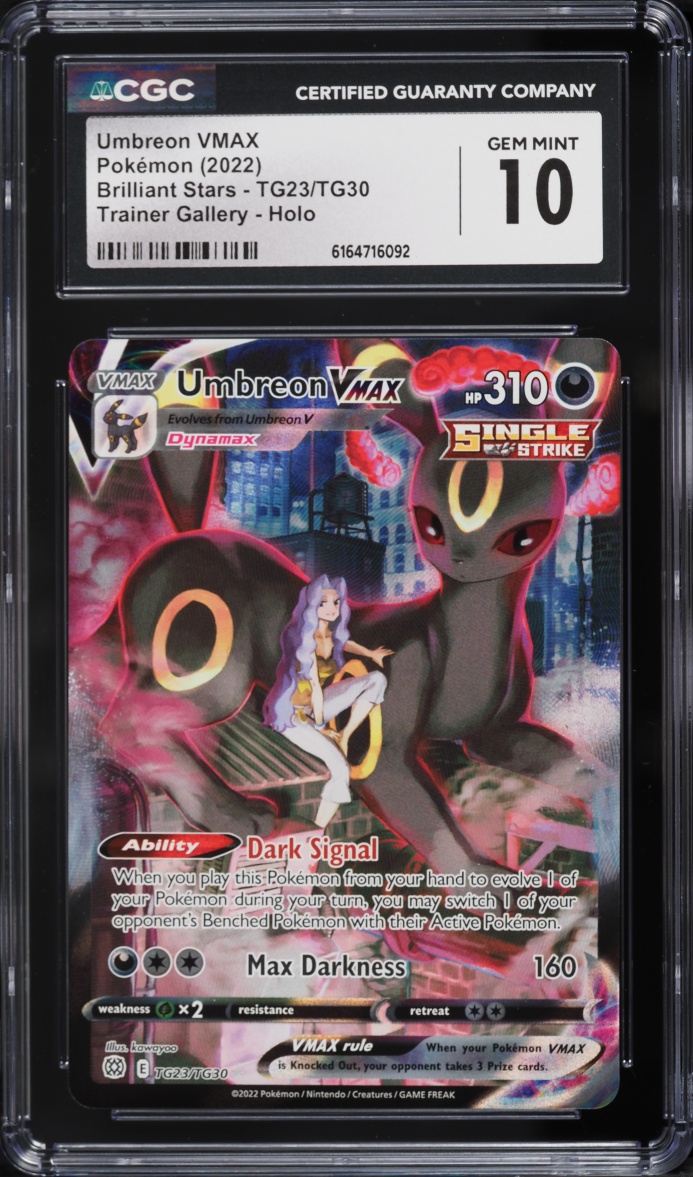 2022 Pokemon Sword & Shield Brilliant Stars CHR Umbreon VMAX #TG23 CGC 10 GEM MINT