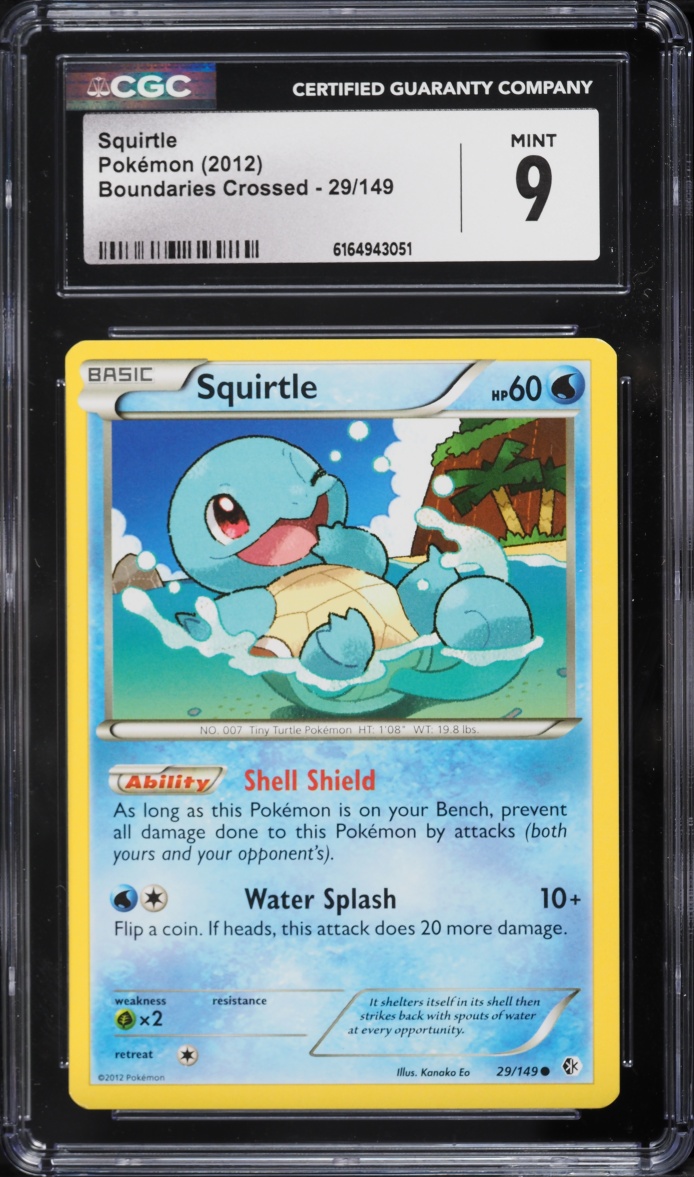 2012 Pokemon Black & White Boundaries Crossed Squirtle #29 CGC 9 MINT