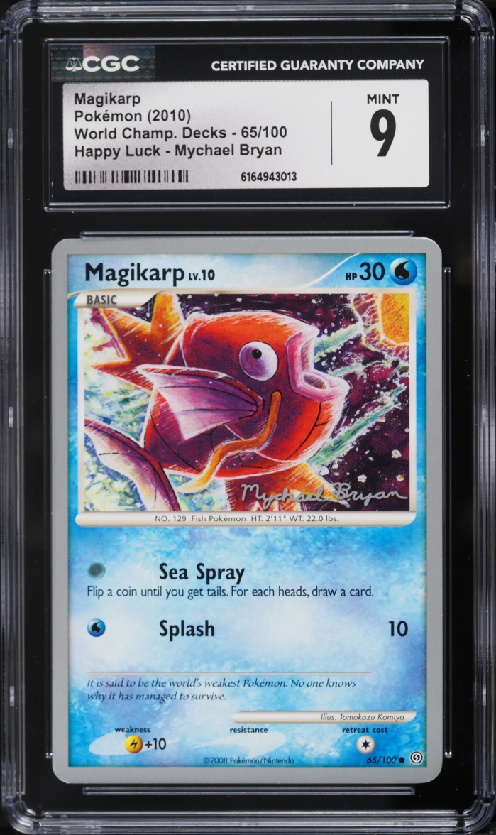 2010 Pokemon World Championships Decks Happy Luck Mychael Bryan Magikarp #65 CGC 9 MINT