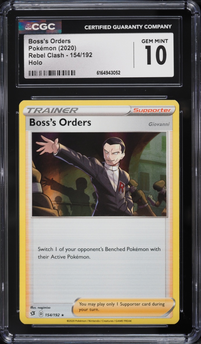2020 Pokemon Sword & Shield Rebel Clash Holo Boss's Orders #154 CGC 10 GEM MINT