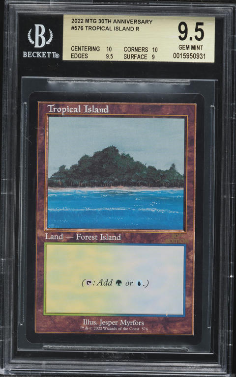 1993 Magic The Gathering MTG Beta Tropical Island CGC 8.5 NM-MT+