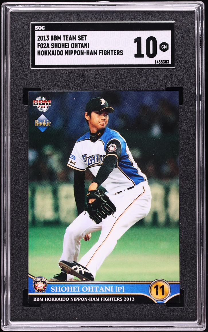 2013 BBM Japan Hokkaido Nippon Ham Fighters Shohei Ohtani ROOKIE #F02A SGC 10 GEM MINT