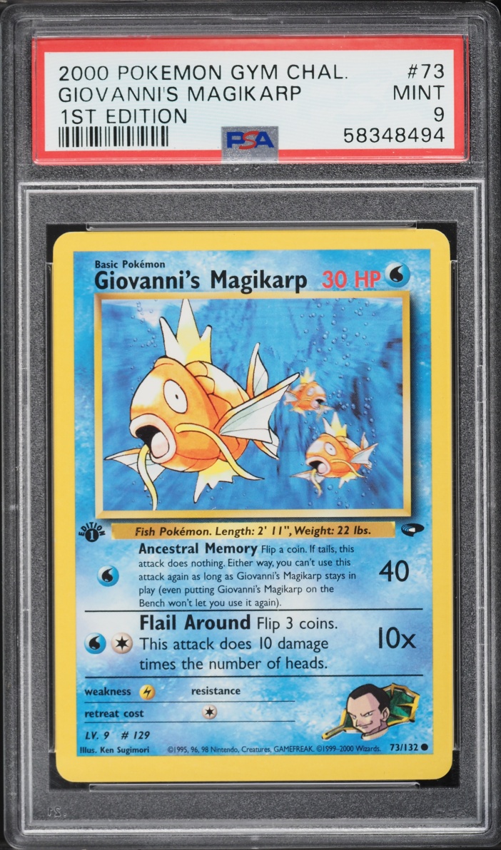 2000 Pokemon Gym Challenge 1st Edition Giovanni's Magikarp #73 PSA 9 MINT