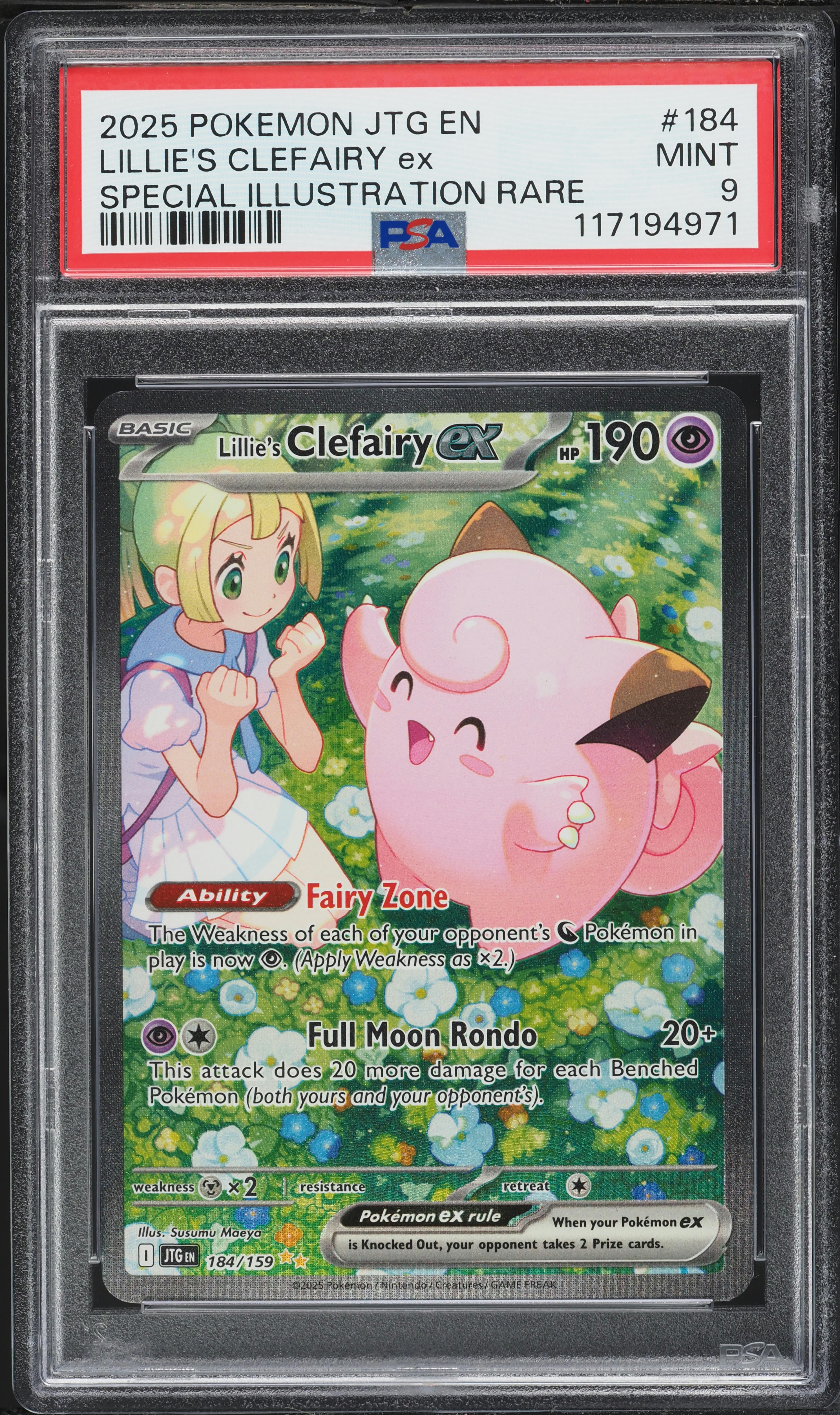 2025 Pokemon Scarlet & Violet Journey Together SIR Lillie's Clefairy ex #184 PSA 9 MINT