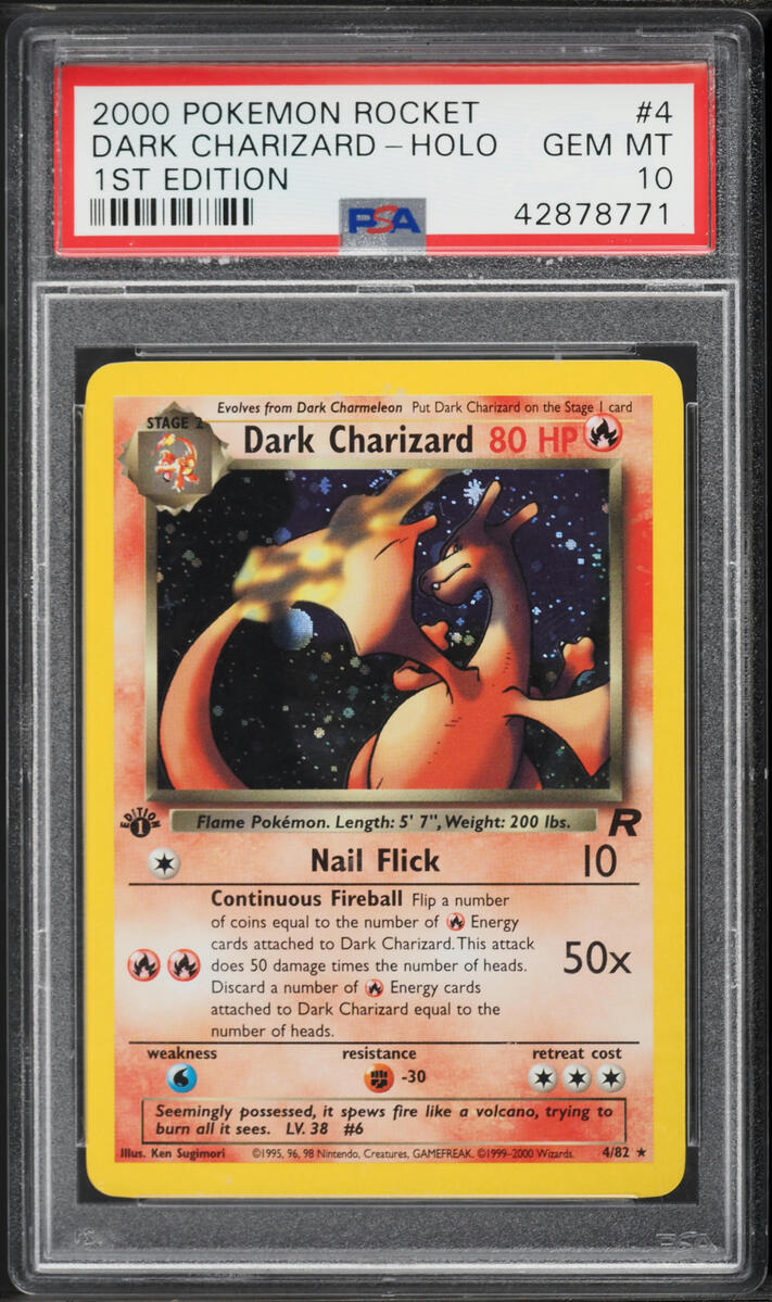 2000 Pokemon Team Rocket 1st Edition Holo Dark Charizard #4 PSA 10 GEM MINT