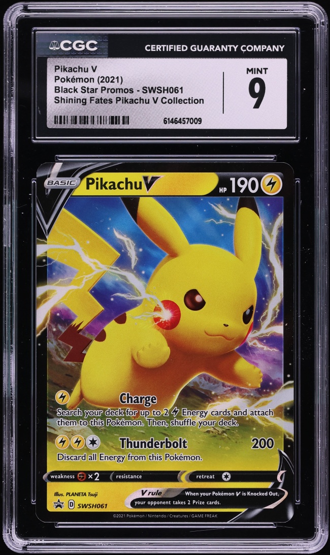 2021 Pokemon Sword & Shield Promo Shining Fates Collection Pikachu V #SWSH061 CGC 9 MINT