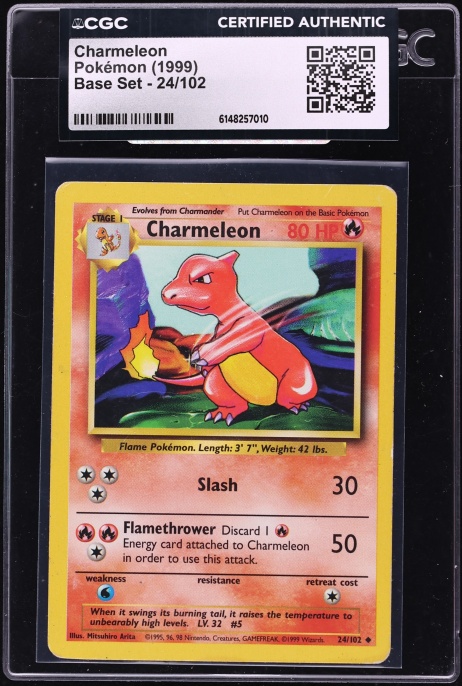 1999 Pokemon Base Set Charmeleon #24 CGC AUTH