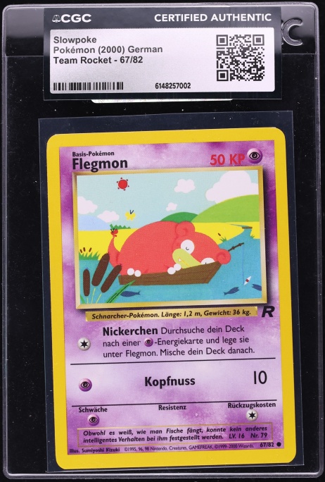 2000 Pokemon German Team Rocket Slowpoke #67 CGC AUTH