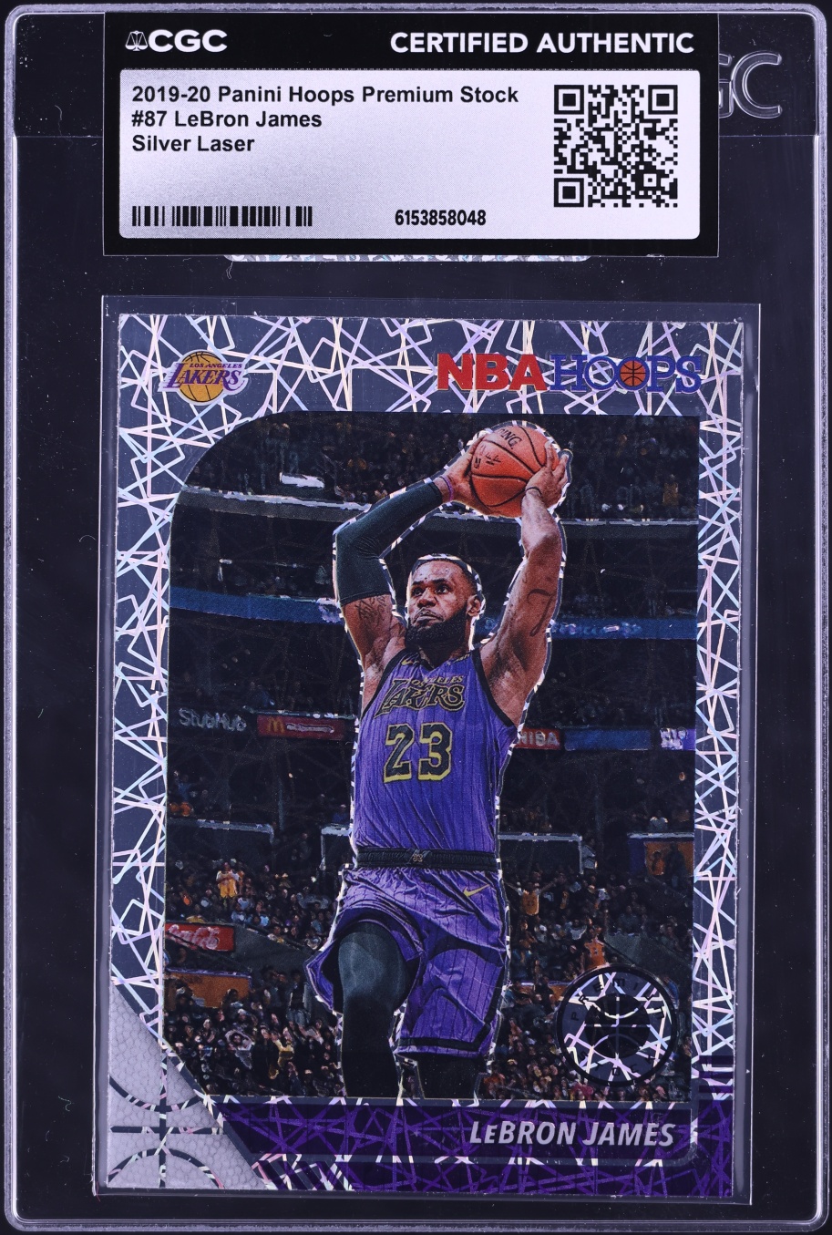 2019 Hoops Premium Stock Silver Laser LeBron James #87 CGC AUTH