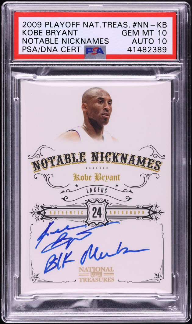 2009 National Treasures Notable Nicknames Kobe Bryant AUTO DNA 10 /99 #NN-KB PSA 10 GEM MINT