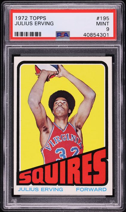 1972 Topps Basketball Julius Erving ROOKIE #195 PSA 9 MINT - Photo 1