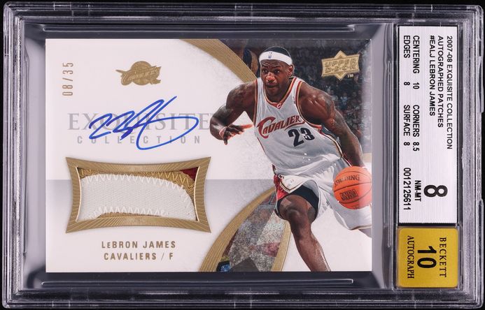 2007 Exquisite Collection Patches LeBron James PATCH AUTO /35 #EA-LJ BGS 8 NM-MT
