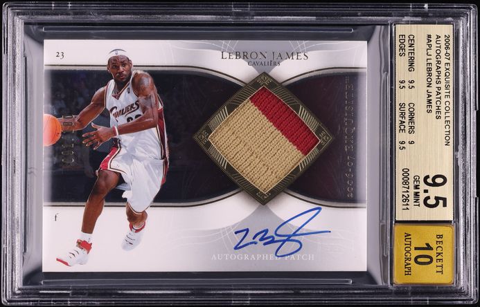 2006 Exquisite Collection Patches LeBron James PATCH AUTO /100 #AP-LJ BGS 9.5 GEM MINT - Photo 1
