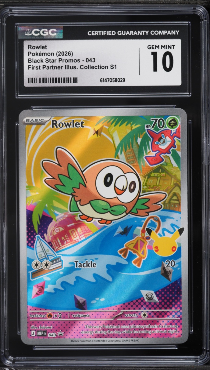 2026 Pokemon Mega Evolution Promo First Partner Illustration Rowlet ...