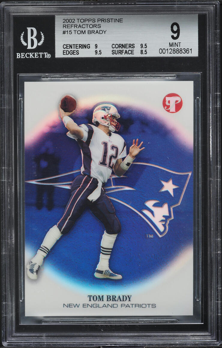 2002 Topps Pristine Refractor Tom Brady /349 #15 BGS 9 MINT