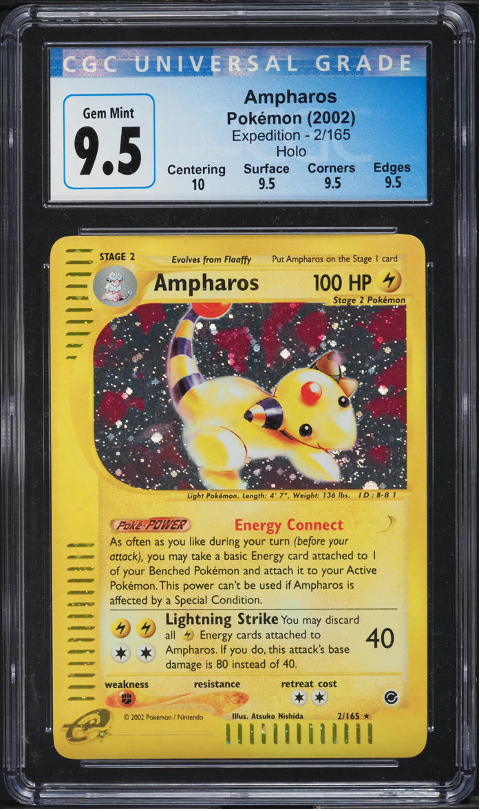 2002 Pokemon Expedition Holo Ampharos #2 CGC 9.5 GEM MINT