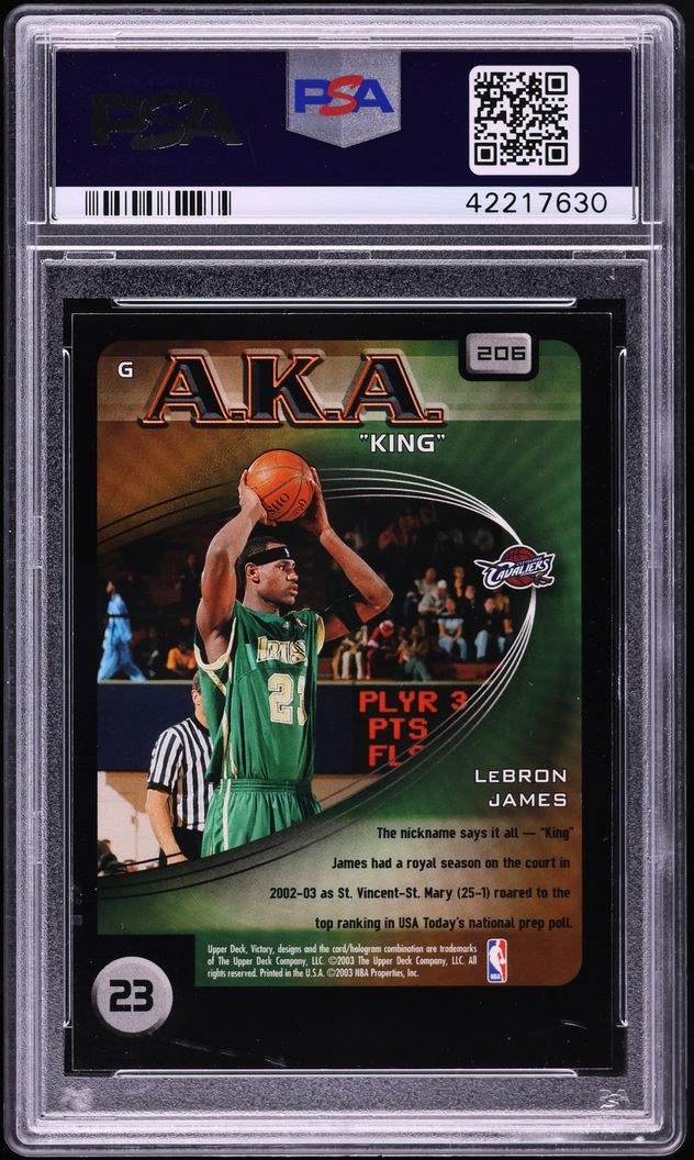 2003 Upper Deck Victory LeBron James ROOKIE #206 PSA 8.5 NM-MT+