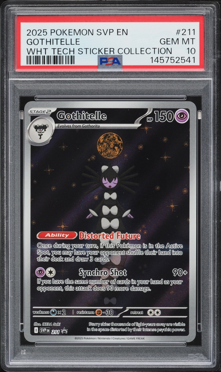 2025 Pokemon SV Promo White Flare Tech Sticker Collection Full Art Gothitelle #211 PSA 10