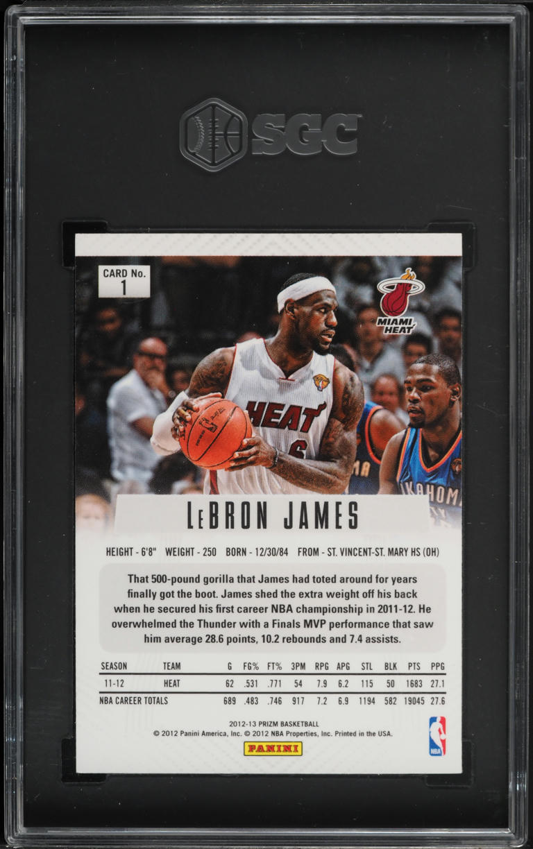 2012 Panini Prizm Silver LeBron James #1 SGC 9 MINT