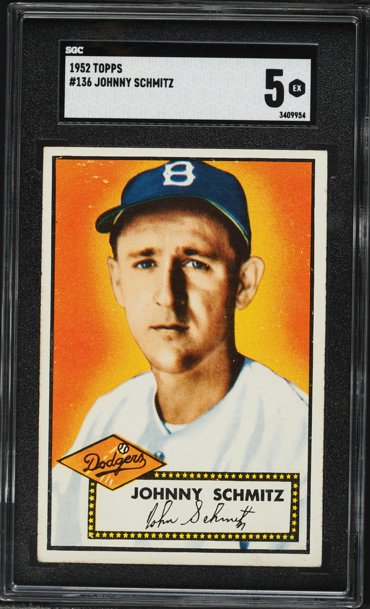 1952 Topps Johnny Schmitz #136 SGC 5 EX