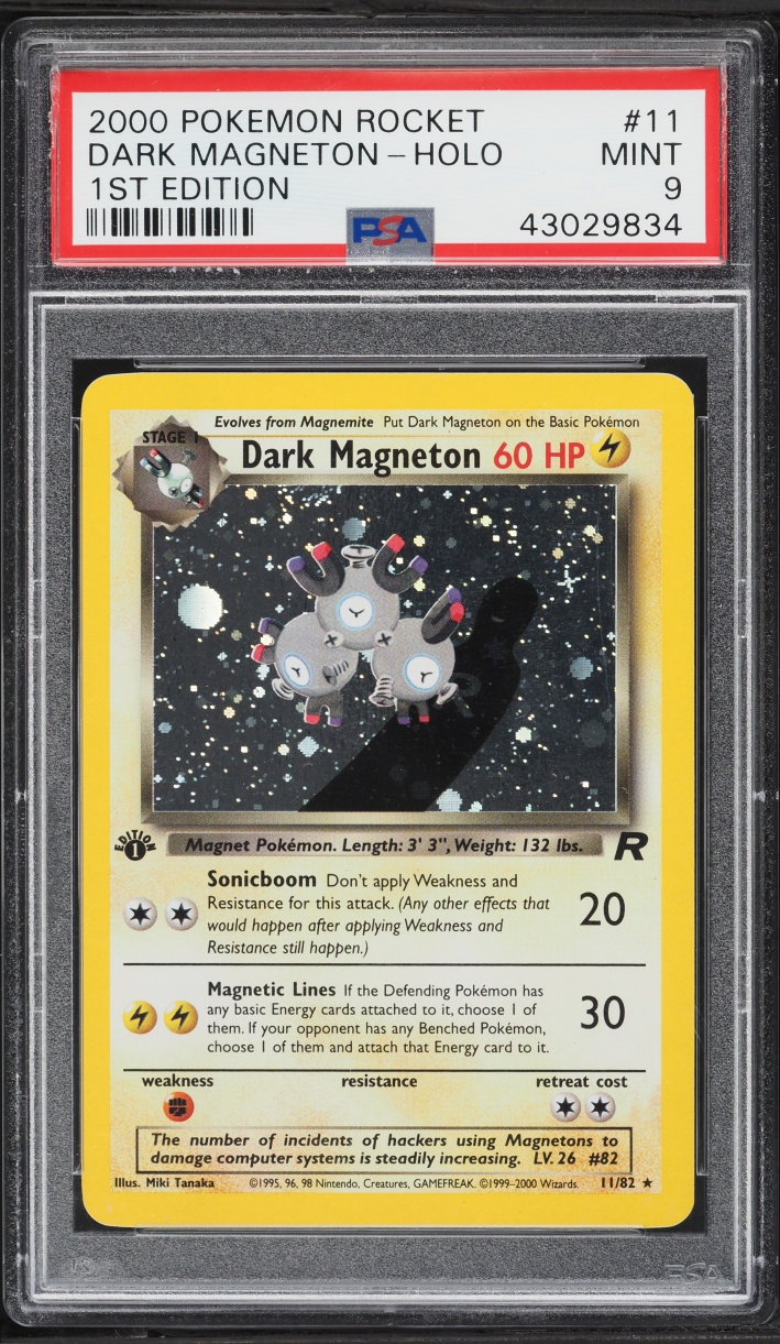 2000 Pokemon Team Rocket 1st Edition Holo Dark Magneton #11 PSA 9 MINT