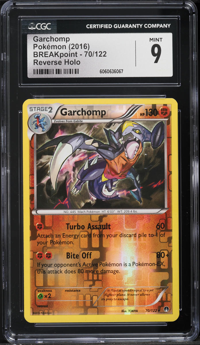 2016 Pokemon XY BREAKpoint Reverse Holo Garchomp #70 CGC 9 MINT